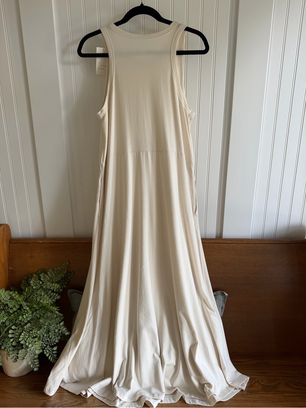 A New Day Cream Midi Tank Dress Size M NWT - Picture 2 of 4
